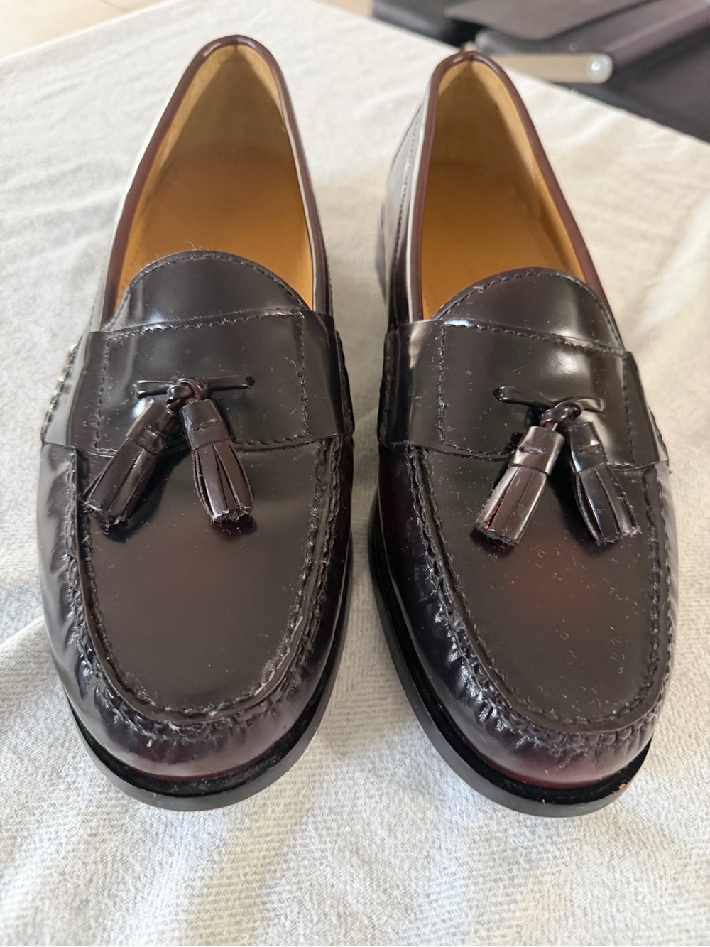 Cole Haan Men’s Tassel Loafers Burgundy Oxblood Leather Dress Shoes Size 11E
